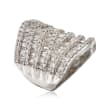 C. 1990 Vintage 5.00 ct. t.w. Diamond Wide Ring in 14kt White Gold