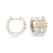 Andrea Candela &quot;La Romana&quot; .14 ct. t.w. Diamond Huggie Hoop Earrings in Sterling Silver and 18kt Gold