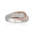 C. 2016 Simon G. .60 ct. t.w. Diamond Buckle Ring in 18kt Two-Tone Gold
