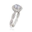 .58 ct. t.w. Diamond Crisscross Halo Engagement Ring Setting in 14kt White Gold