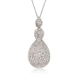 1.95 ct. t.w. Pave Diamond Infinity Pendant Necklace in Sterling Silver