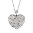 .25 ct. t.w. Diamond Filigree Heart Pendant Necklace in Sterling Silver