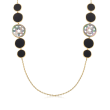 C. 2000 Vintage Ippolita &quot;Rock Candy&quot; Onyx and Mother-Of-Pearl Station Necklace in 18kt Yellow Gold