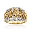 C. 2000 Vintage 1.35 ct. t.w. Brown and White Diamond Ring in 10kt Two-Tone Gold