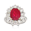 2.63 Carat Ruby and 1.95 ct. t.w. Diamond Ring in 18kt White Gold