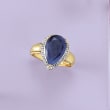 5.50 Carat Sapphire and .13 ct. t.w. Diamond Ring in 14kt Yellow Gold