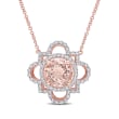 2.50 Carat Morganite and .47 ct. t.w. Diamond Necklace in 14kt Rose Gold