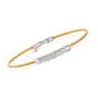 ALOR &quot;Classique&quot; .10 ct. t.w. Diamond Yellow Cable Bracelet With 18kt White Gold
