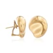 C. 1980 Vintage Tiffany Jewelry &quot;Elsa Peretti&quot; 18kt Yellow Gold Large Bean Earrings