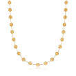 14kt Yellow Gold Hammered Disc Station Necklace