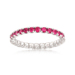.97 ct. t.w. Ruby Stackable Eternity Band in Sterling Silver