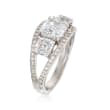 4.00 ct. t.w. CZ Three-Stone Ring in Sterling Silver