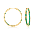.90 ct. t.w. Emerald Inside-Outside Hoop Earrings in 14kt Yellow Gold