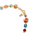 Italian Multicolored Murano Glass Bead and 7.5mm Cultured Pearl Necklace in 18kt Gold Over Sterling 