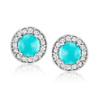 Multi-Gemstone and .90 ct. t.w. White Zircon Jewelry Set: Three Pairs of Stud Earrings in Sterling Silver