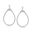 ALOR &quot;Classique&quot; .10 ct. t.w. Diamond and Gray Stainless Steel Teardrop Earrings with 18kt White Gold