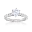 .65 ct. t.w. Diamond Engagement Ring Setting in 14kt White Gold