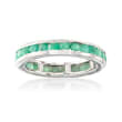 1.60 ct. t.w. Channel-Set Emerald Eternity Band in Sterling Silver
