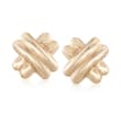 14kt Yellow Gold X Clip-On Earrings
