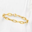 Italian 14kt Yellow Gold Paper Clip Link Bracelet