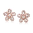 1.18 ct. t.w. Diamond Flower Stud Earrings in 18kt Rose Gold
