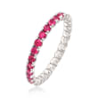 .97 ct. t.w. Ruby Stackable Eternity Band in Sterling Silver