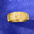 Italian 14kt Yellow Gold Textured and Polished Ring