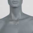 .30 Carat Sapphire and .15 ct. t.w. Diamond Clover Pendant Necklace in 14kt White Gold 16-inch