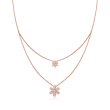 .25 ct. t.w. Diamond Flower Layered Necklace in 18kt Rose Gold