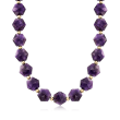 Amethyst Bead Necklace in 14kt Yellow Gold