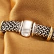 Italian Sterling Silver and 18kt Bonded Gold Woven Bracelet