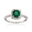 .80 Carat Emerald and .30 ct. t.w. Diamond Ring in 14kt White Gold