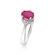 .60 Carat Ruby Ring with Diamond Accents in 14kt White Gold  