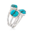 Three-Stone Turquoise Ring in Sterling Silver