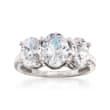 4.00 ct. t.w. Oval CZ Three-Stone Ring in 14kt White Gold