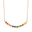 .60 ct. t.w. Multicolored Multi-Gem Necklace in 14kt Yellow Gold