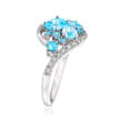 1.59 ct. t.w. Blue and White Swarovski Topaz Ring in Sterling Silver
