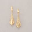 Italian 14kt Yellow Gold Lace Triangle Drop Earrings