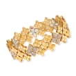 Roberto Coin &quot;Princess&quot; 1.25 ct. t.w. Diamond Floral Bracelet in 18kt Two-Tone Gold