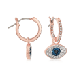 Swarovski Crystal Evil Eye Hoop Earrings in Rose Gold-Plated Metal