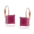 4.60 ct. t.w. Ruby Drop Earrings in 14kt Rose Gold