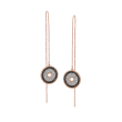Swarovski Crystal &quot;Lollypop&quot; Bullseye Drop Threader Earrings in Rose Gold-Plated Metal