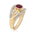 1.30 Carat Ruby and .17 ct. t.w. Diamond Ring in 14kt Yellow Gold