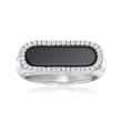 Charles Garnier &quot;Color Me&quot; Black Agate and .20 ct. t.w. CZ Ring in Sterling Silver