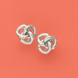 Love Knot Clip-On Earrings in Sterling Silver