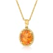 1.70 Carat Citrine Pendant Necklace in 14kt Yellow Gold