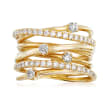 .75 ct. t.w. Diamond Highway Station Ring in 14kt Yellow Gold
