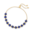Lapis and 14kt Yellow Gold Bead Bolo Bracelet