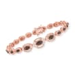 2.40 ct. t.w. Brown and CZ Bracelet in 18kt Rose Gold Over Sterling