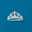 .19 ct. t.w. Diamond Crown Ring in 14kt White Gold